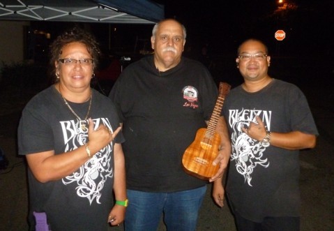 Billy Gomes wins classic Sonny D ukulele at Bleizn FX Car Show